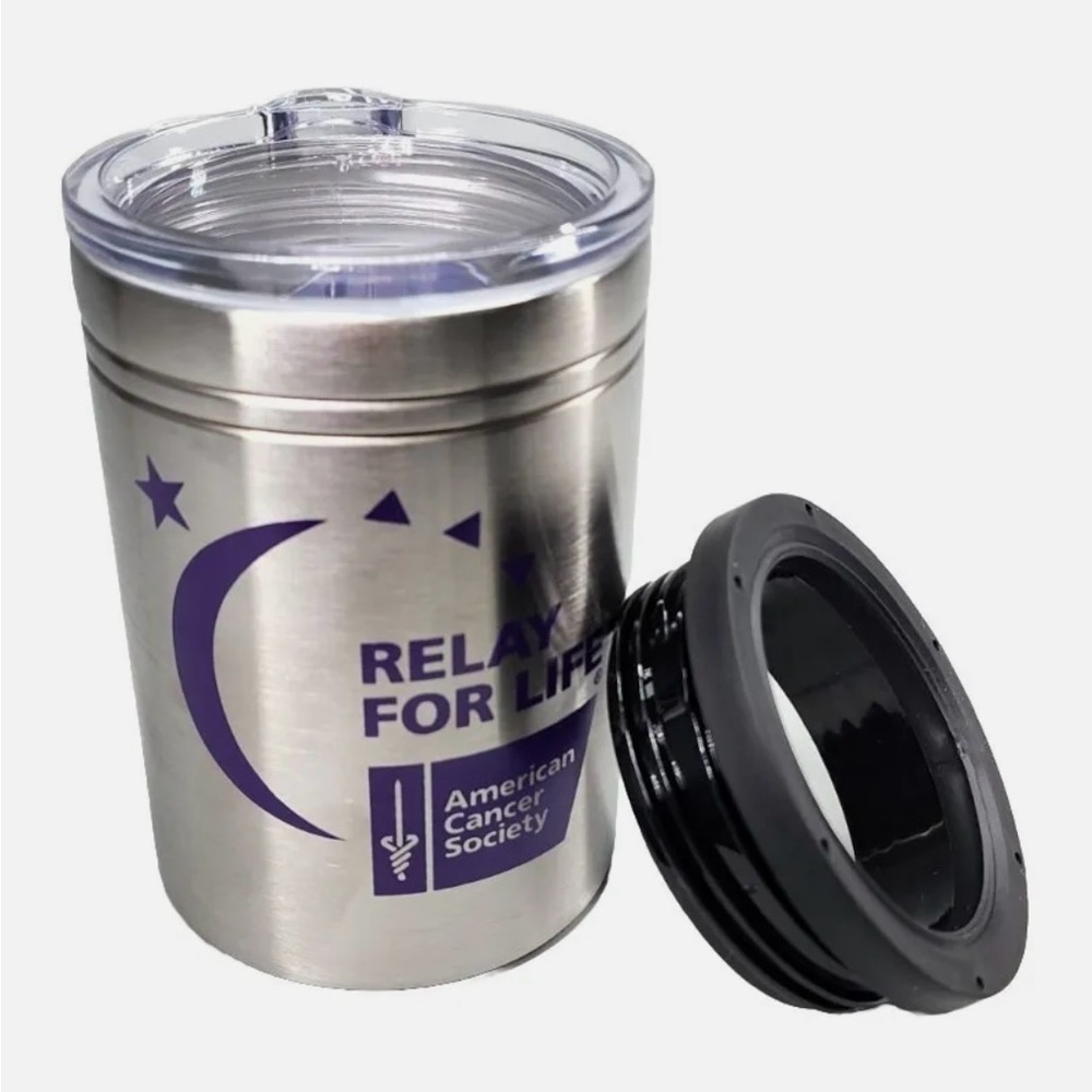 🆕 NEW IN BOX 💜 Relay For Life – Leeds Ranger Copper Vacuum Tumbler / Can Insul